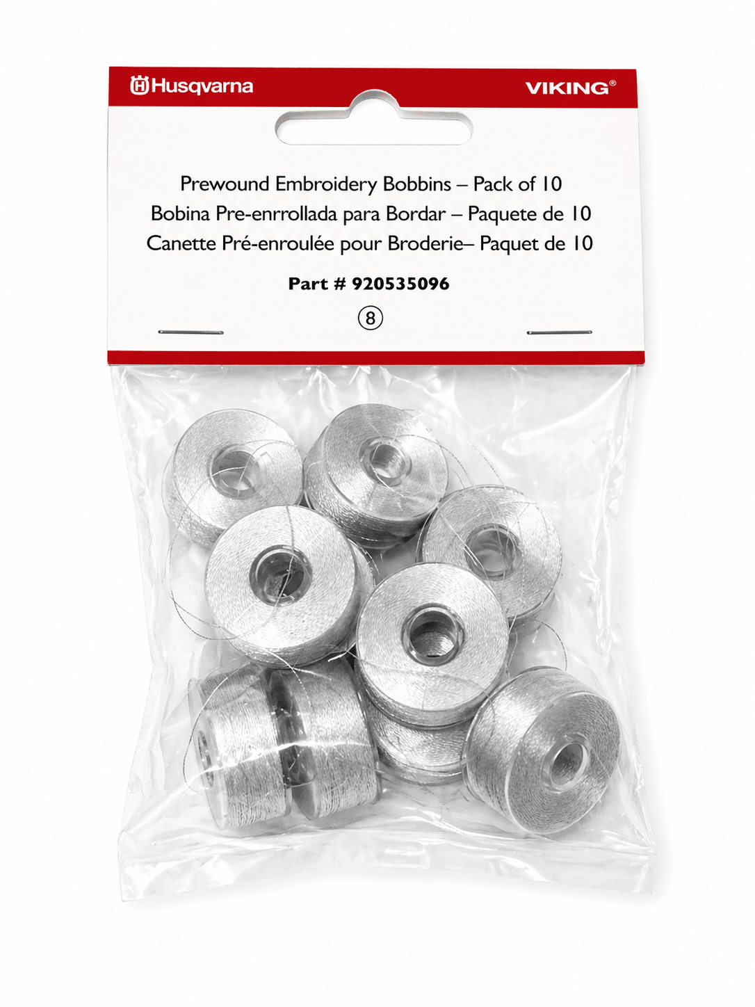 Husqvarna Viking pre-wound embroidery bobbins 10 pack