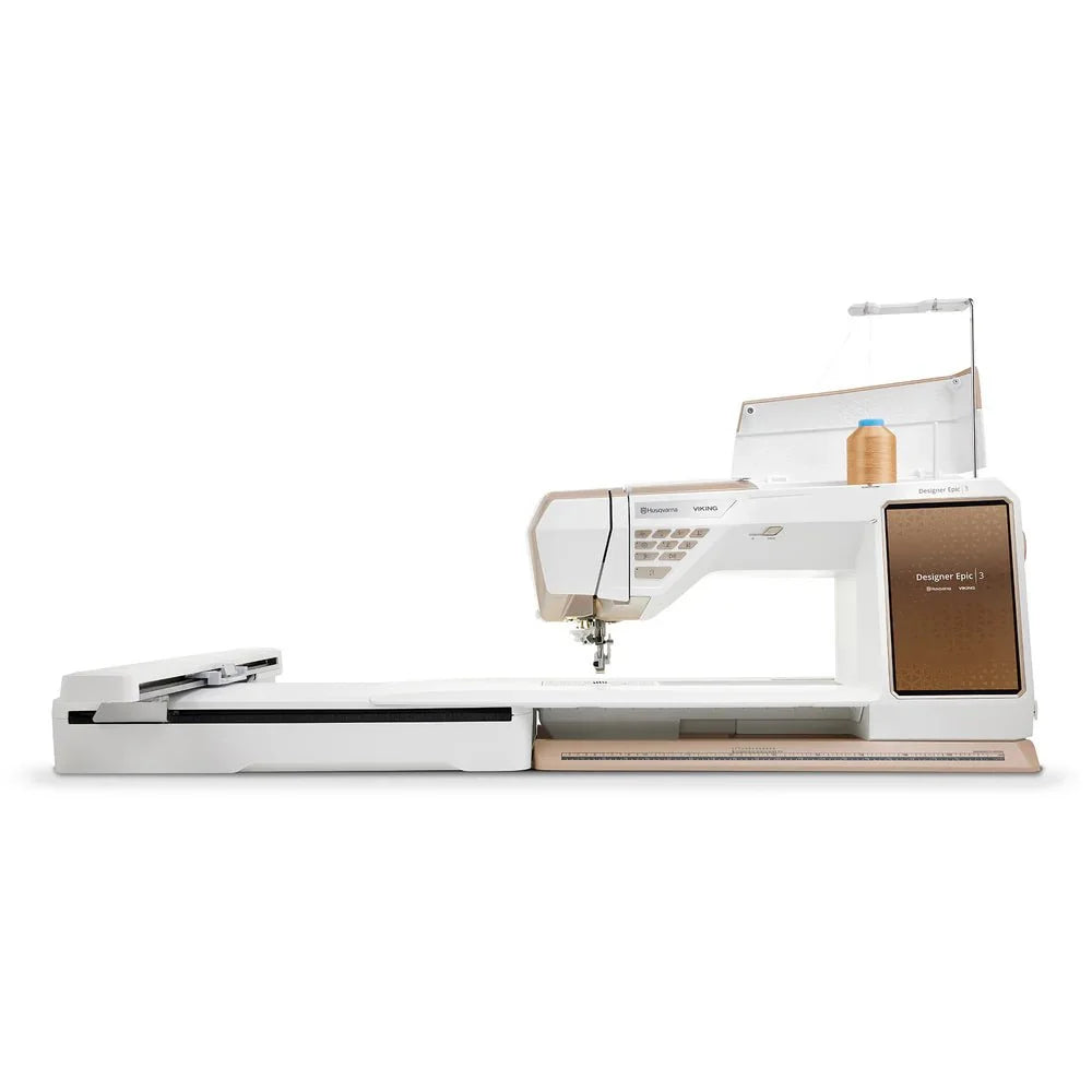 HUSQVARNA VIKING Designer Epic 3 Starlight Bronze sewing and embroidery machine at Thread Works