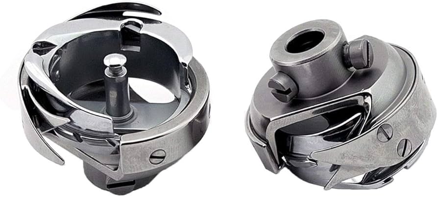 Rotary hook assembly — a worn hook can cause grinding noise