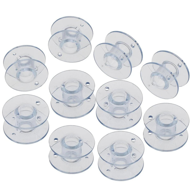 Singer Class 15J Bobbins (10 Pack) 085128 – Clear Plastic Bobbins for Singer, Juki, Pfaff & Viking Machines