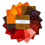 Riley Blake Expressions Batiks Hand-Dyes Warm Glow 10" Stacker – 42-Piece Precut Quilt Fabric alternate Riley Blake Designs assortment view, manufacturer SKU 10-21007-42