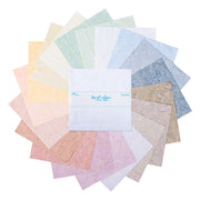 Expressions Batiks Hand-Dyes Cotton Candy 10" Stacker / layer-cake-size squares by Riley Blake Designs showing 42 precut 10" x 10" fabric squares for quilting and sewing
