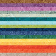 Expressions Batiks Hand-Dyes Bright Day 10" Stacker / layer-cake-size squares by Riley Blake Designs showing 42 precut 10" x 10" fabric squares for quilting and sewing