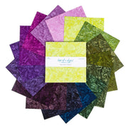 Riley Blake Expressions Batiks Hand-Dyes Twilight Grove 10" Stacker – 42-Piece Precut Quilt Fabric alternate Riley Blake Designs assortment view, manufacturer SKU 10-21015-42