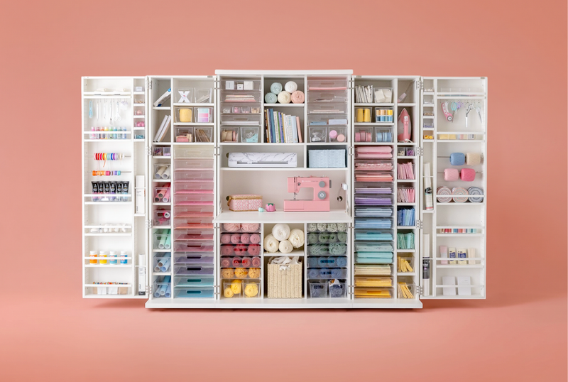 DreamBox XL oversized craft cabinet open