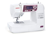 Janome 2030DC-G computerized sewing machine in grapevine purple front profile view showing the control dashboard.