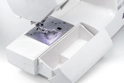 Janome 3160QDC-G computerized sewing and quilting machine in grapevine purple front view displaying the navigation layout.