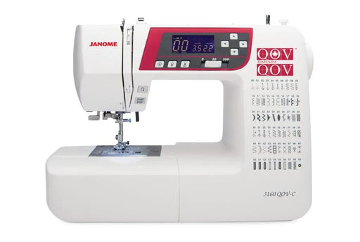 Janome 3160QOV special edition computerized sewing and quilting machine front view highlighting the control console
