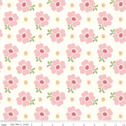 Lori Holt Bee Vintage Pink 108" wideback quilt backing by Riley Blake Designs showing One 3-yard package of 107"/108"-wide quilting cotton for quilting and sewing