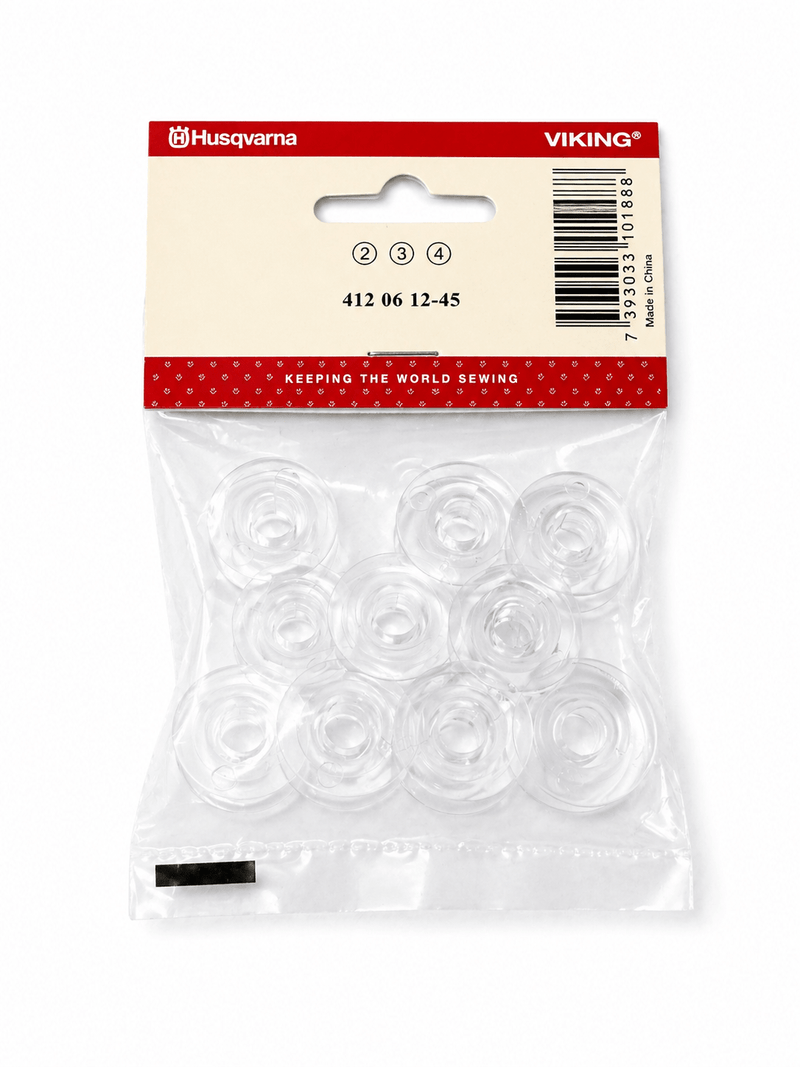 Husqvarna Viking Bobbins – 10 Pack | OEM | 4120612 - 45 | Fits Prisma, Optima, Classica
