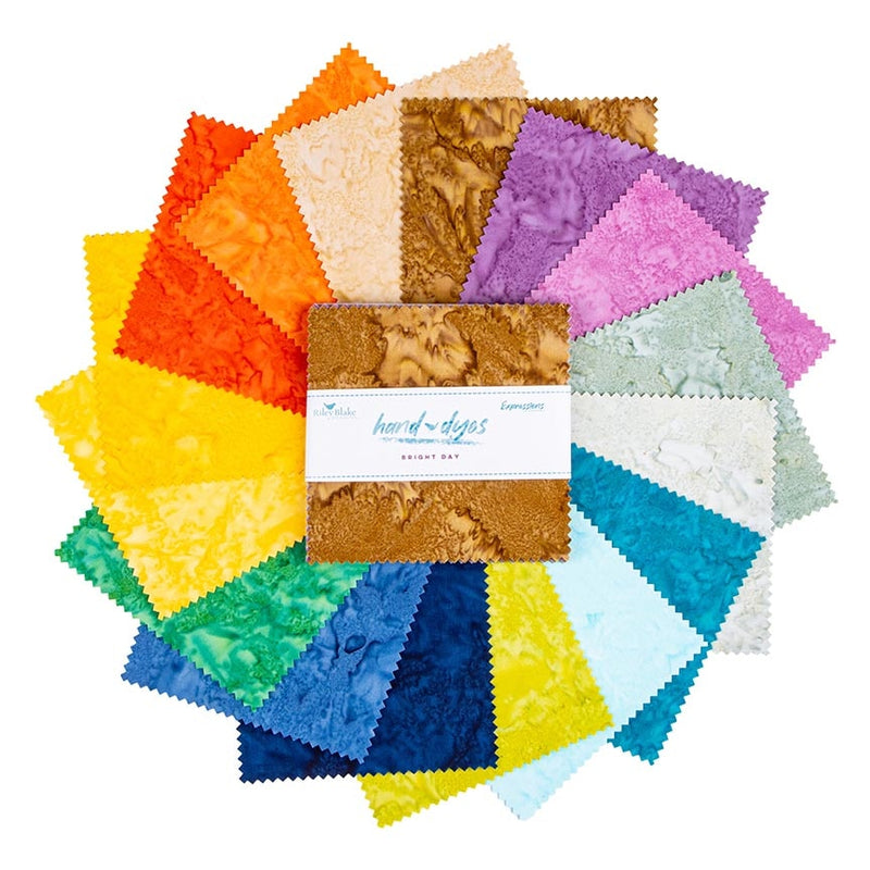 Riley Blake Expressions Batiks Hand-Dyes Bright Day 5" Stacker – 42-Piece Precut Quilt Fabric alternate Riley Blake Designs assortment view, manufacturer SKU 5-21011-42