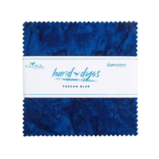 Riley Blake Expressions Batiks Hand-Dyes Tuscan Blue 5" Stacker – 42-Piece Precut Quilt Fabric official Riley Blake Designs product view, manufacturer SKU 5-21013-42