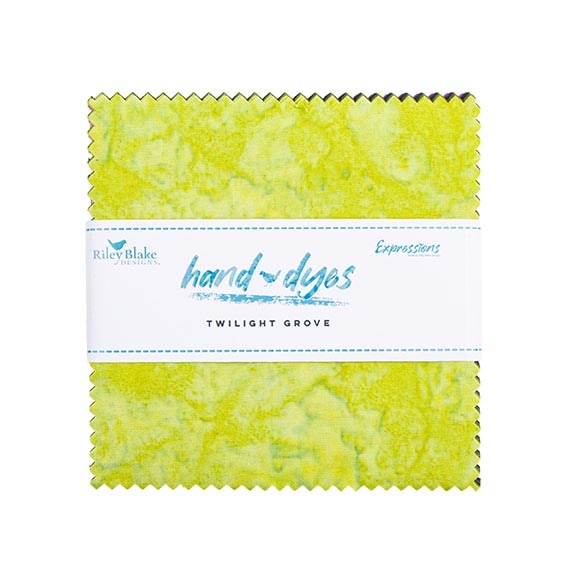 Riley Blake Expressions Batiks Hand-Dyes Twilight Grove 5" Stacker – 42-Piece Precut Quilt Fabric official Riley Blake Designs product view, manufacturer SKU 5-21015-42