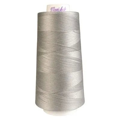 Maxi - Lock Serger Thread - Silver - 3000 Yard Cone | Overlock Thread | 51 - 32057