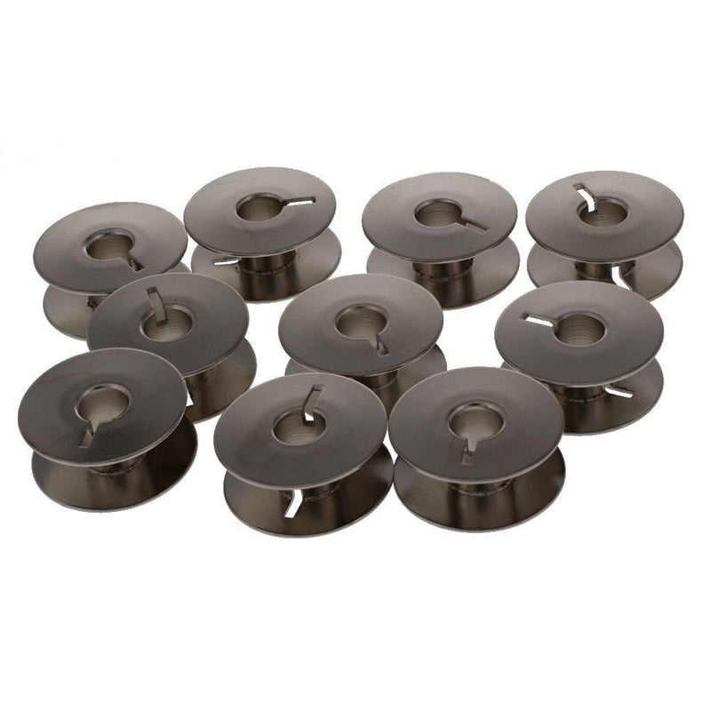 Genuine Juki 10pk L Style Metal Bobbins 55623S | Rotary Steel Bobbins