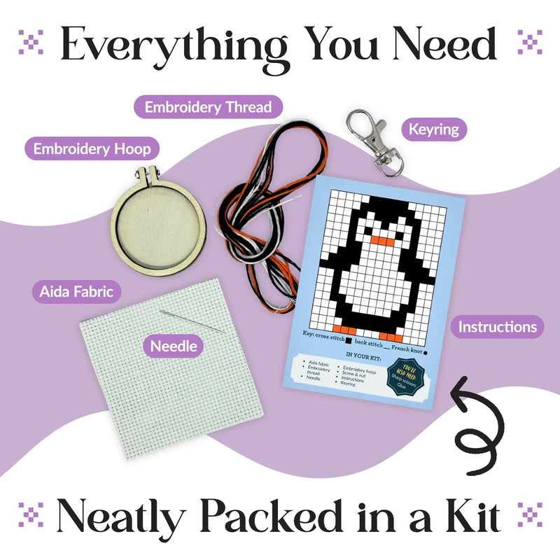 The Crafty Kit Company You're Brrrilliant Mini Matchbox Cross Stitch Kit