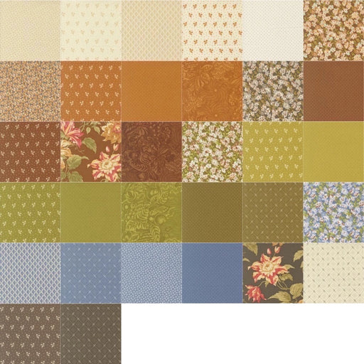 Butternut and Sage Moda Layer Cake fabric assortment in warm harvest colors, 35440LC