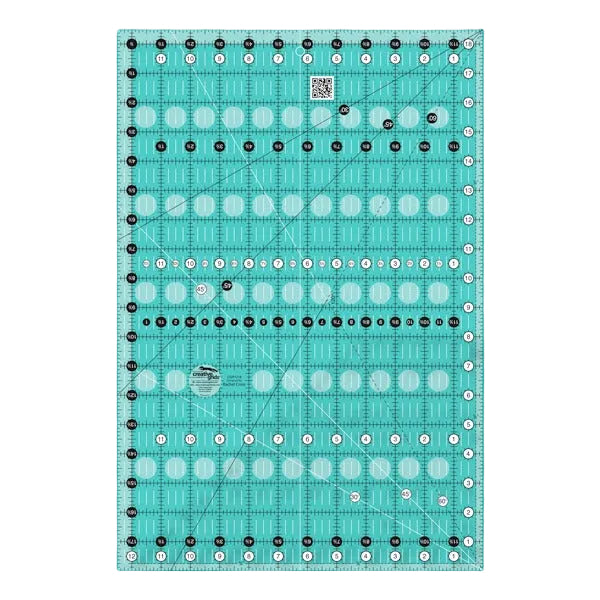 Creative Grids CGR1218 twelve and a half by eighteen and a half inch large rectangle quilt ruler.
