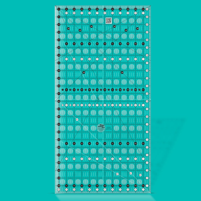 Creative Grids CGR1224 twelve and a half by twenty four and a half inch large rectangle quilt ruler.