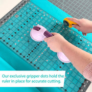 Creative Grids CGR1224 twelve and a half by twenty four and a half inch large rectangle quilt ruler.