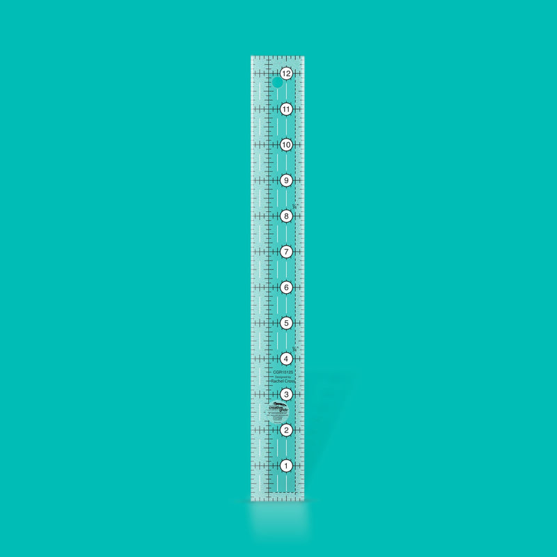 Creative Grids CGR15125 one and a half by twelve and a half inch narrow rectangle quilt ruler.