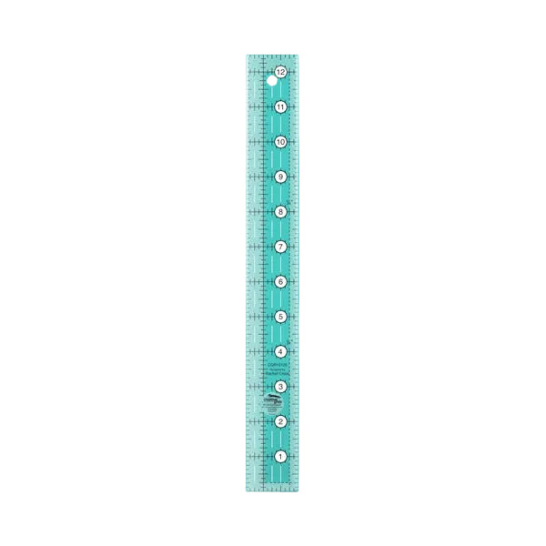 Creative Grids CGR15125 one and a half by twelve and a half inch narrow rectangle quilt ruler.