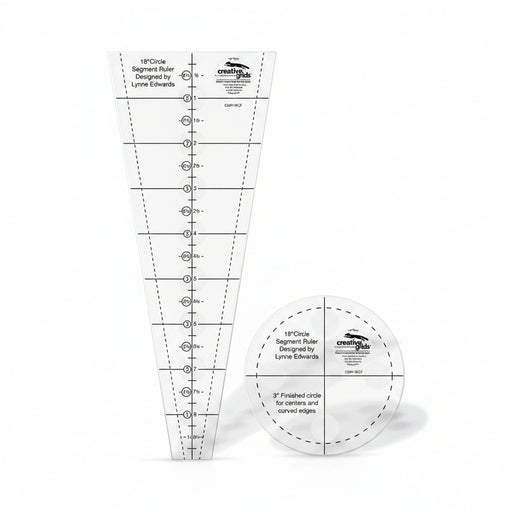 Creative Grids CGR18CF eighteen degree dresden plate wedge quilt ruler with non slip ring backing.