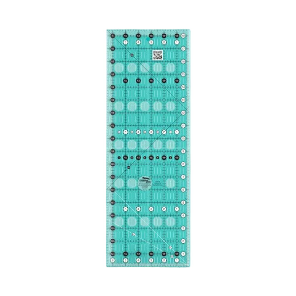Creative Grids CGR18 six and a half by eighteen and a half inch rectangle quilt ruler with non slip backing.
