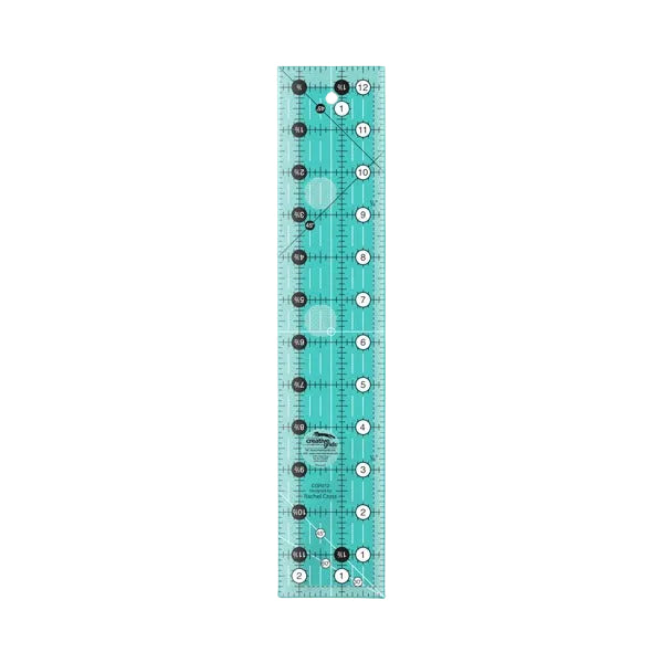 Creative Grids CGR212 two and a half by twelve and a half inch rectangle quilt ruler with non slip backing.