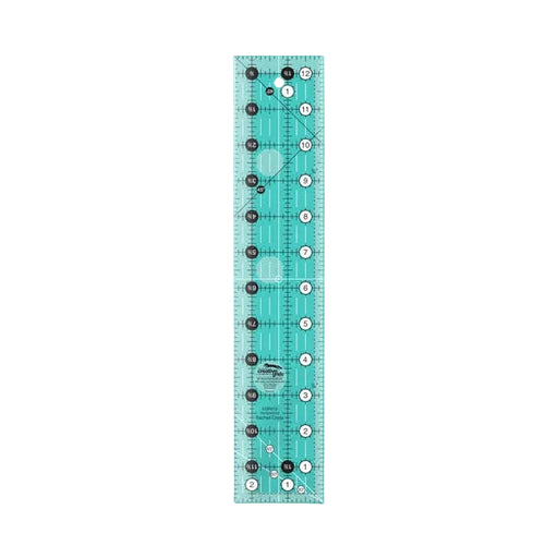 Creative Grids CGR212 two and a half by twelve and a half inch rectangle quilt ruler with non slip backing.