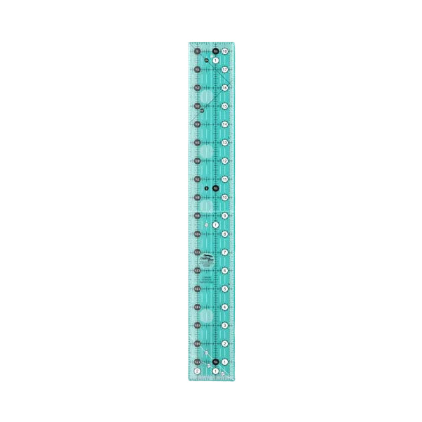 Creative Grids CGR218 two and a half by eighteen and a half inch rectangle quilt ruler with non slip back.