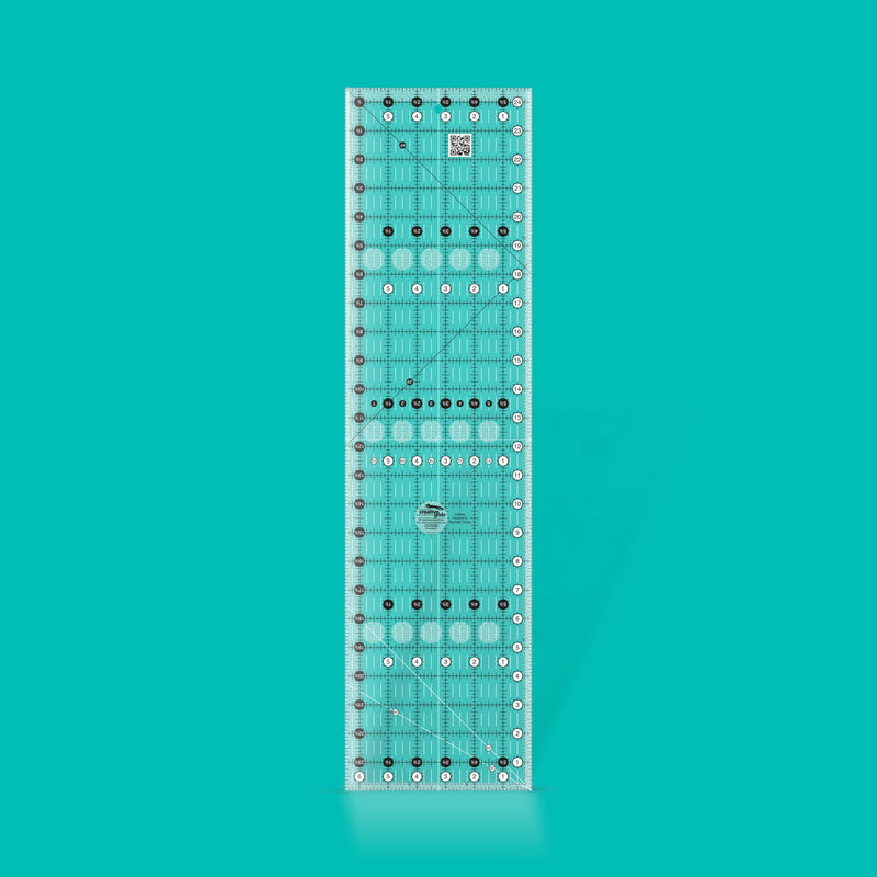 Creative Grids CGR24 six and a half by twenty four and a half inch rectangle quilt ruler with non slip backing.
