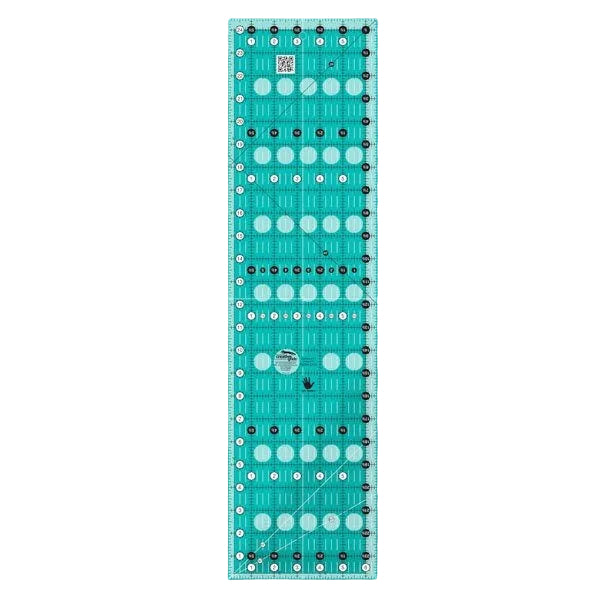 Creative Grids CGR24LEFT six and a half by twenty four and a half inch left handed rectangle quilt ruler.