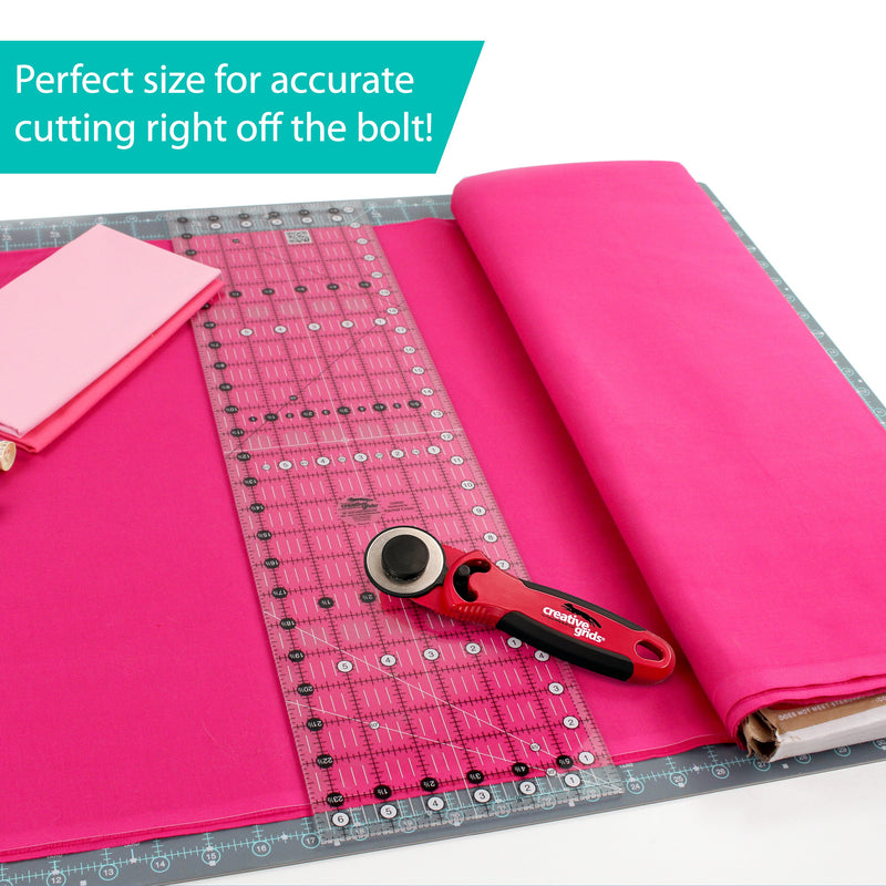 Creative Grids CGR24 six and a half by twenty four and a half inch rectangle quilt ruler with non slip backing.