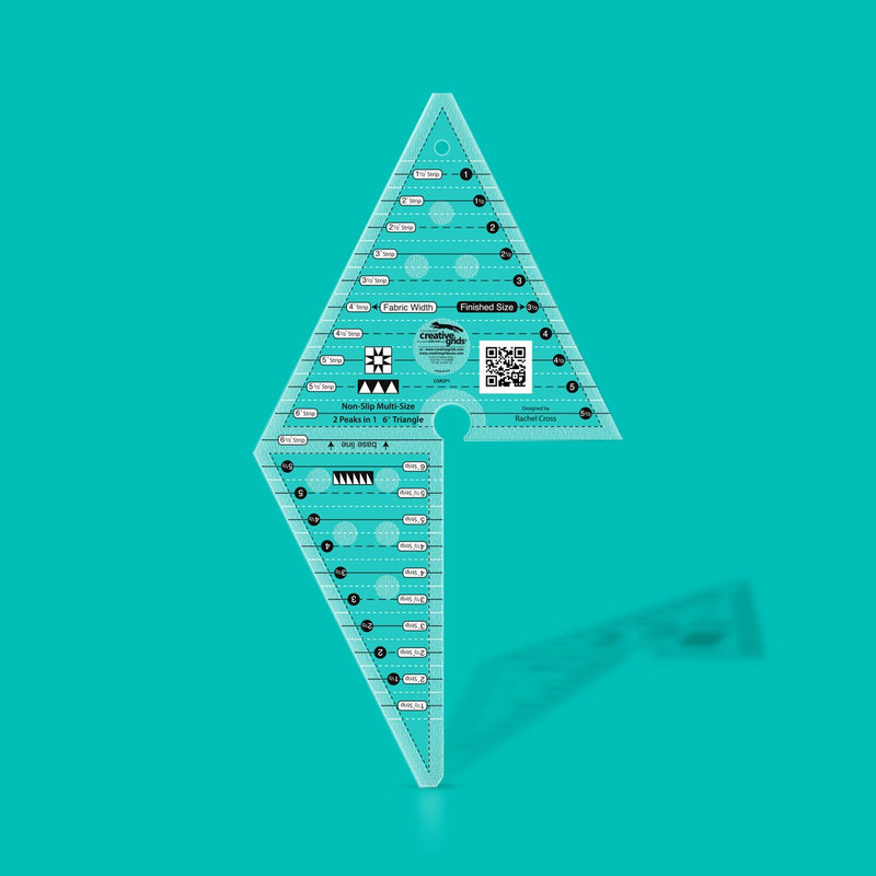 Creative Grids CGR2P1 two peaks in one triangle specialty non slip quilt ruler.