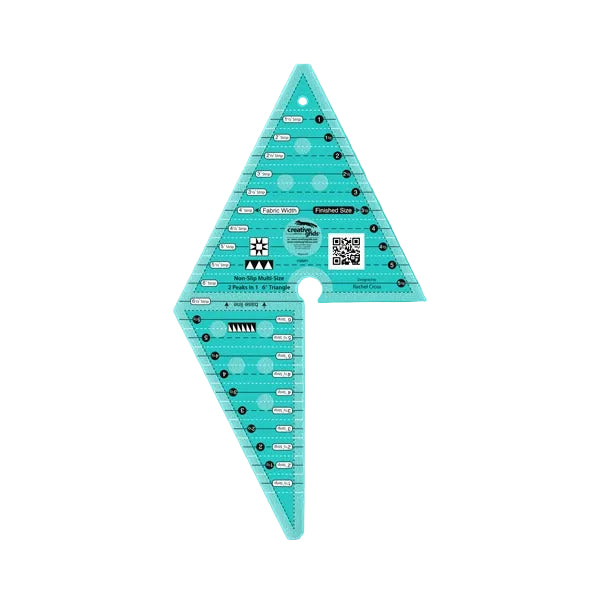 Creative Grids CGR2P1 two peaks in one triangle specialty non slip quilt ruler.