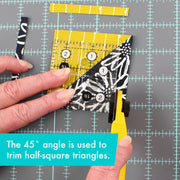 Creative Grids CGR2 two and a half inch square quilt ruler with non slip ring grips.