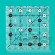 Creative Grids CGR4 four and a half inch square quilt ruler with non slip ring grips.