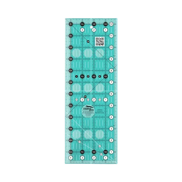 Creative Grids CGR412 four and a half by twelve and a half inch rectangle quilt ruler with non slip backing.
