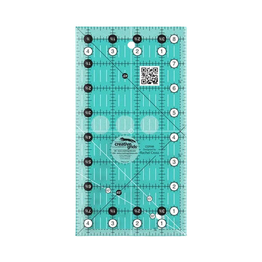 Creative Grids CGR48 four and a half by eight and a half inch rectangle quilt ruler with non slip backing.