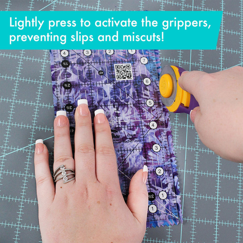 Creative Grids CGR48 four and a half by eight and a half inch rectangle quilt ruler with non slip backing.