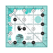 Creative Grids CGR4LEFT four and a half inch left handed square quilt ruler displaying right to left numbers.