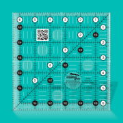 Creative Grids CGR6 six and a half inch square quilt ruler with non slip ring grips.
