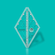 Creative Grids CGR60DIAMINI sixty degree mini diamond acrylic quilt ruler with non slip back.