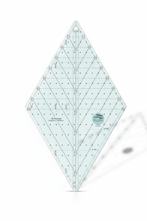 Creative Grids CGR60DIA sixty degree diamond acrylic quilt ruler with non slip back.