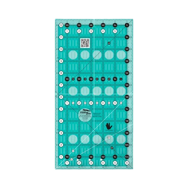 Creative Grids CGR612LEFT six and a half by twelve and a half inch left handed rectangle quilt ruler.