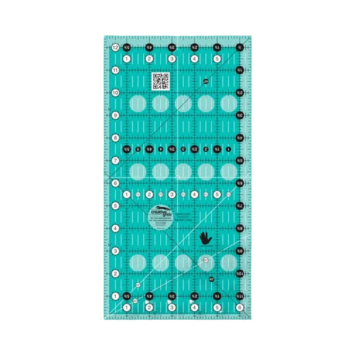 Creative Grids CGR612LEFT six and a half by twelve and a half inch left handed rectangle quilt ruler.