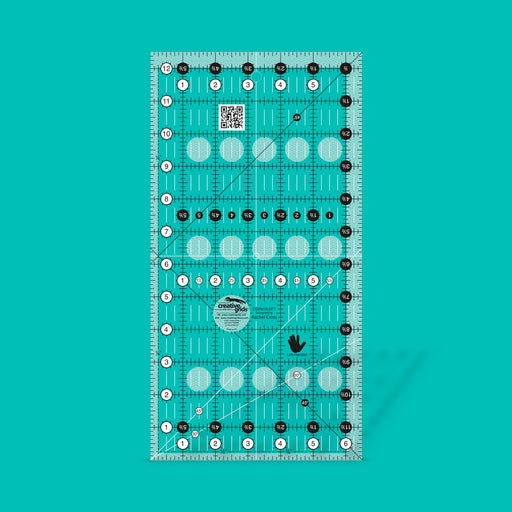Creative Grids CGR612LEFT six and a half by twelve and a half inch left handed rectangle quilt ruler.