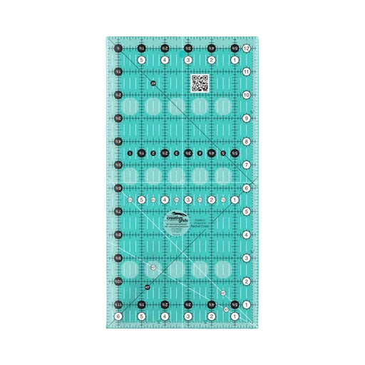 Creative Grids CGR612 six and a half by twelve and a half inch rectangle quilt ruler with non slip backing.