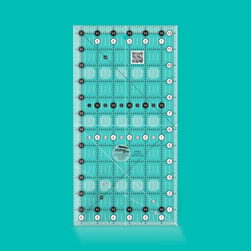 Creative Grids CGR612 six and a half by twelve and a half inch rectangle quilt ruler with non slip backing.